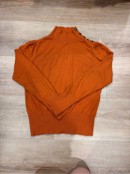 Banana Republic Sweaters - Banana Republic Orange Turtleneck Sweater with Shoulder Buttons